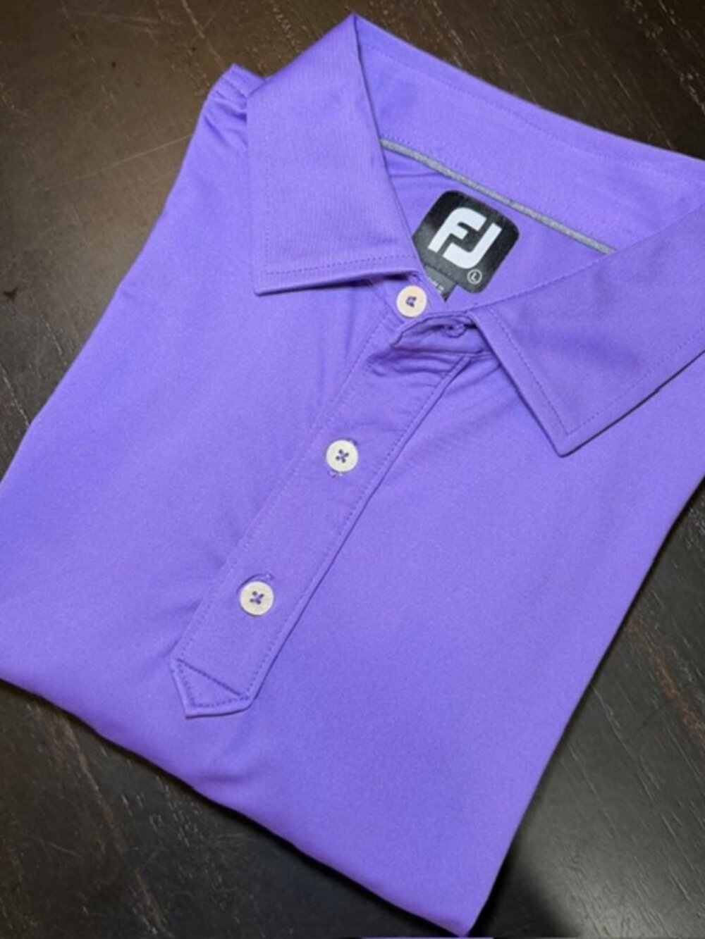 FootJoy FJ ⛳  Polo Shirt Mens Large Purple Golf Performance Stretch Short Sleeve